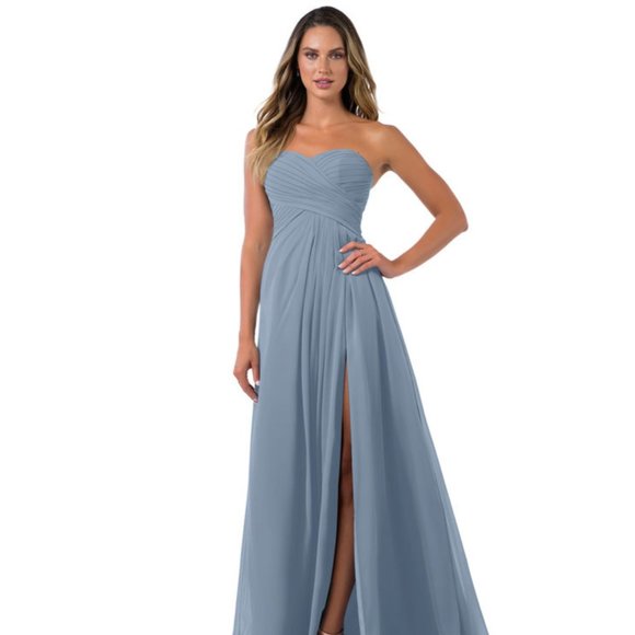 Azazie Dresses & Skirts - Azazie Arabella Allure Dusty Blue Dress, Size 4/Small